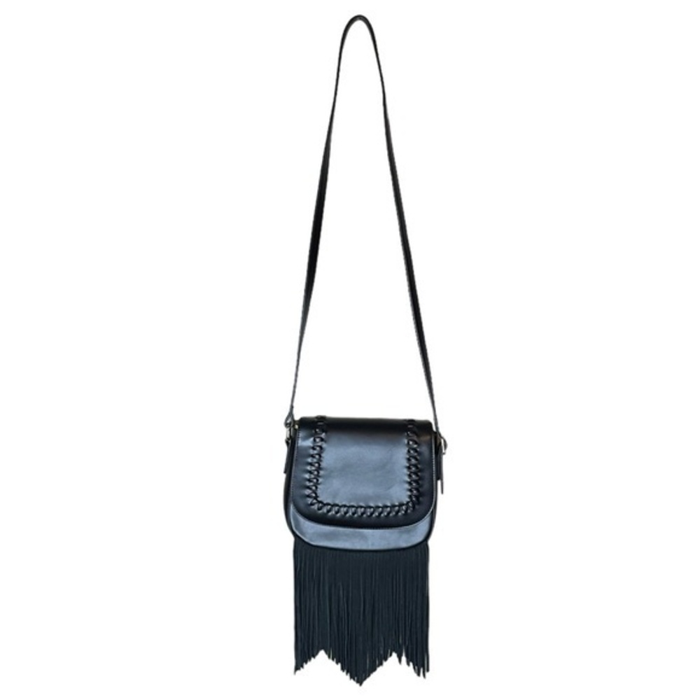 Summer & Rose Sadie Bag Purse with Black Fringe and Gold Hardware Everyday Bag